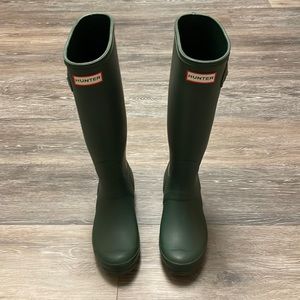 Hunter Rain Boots — Tall, Dark Green